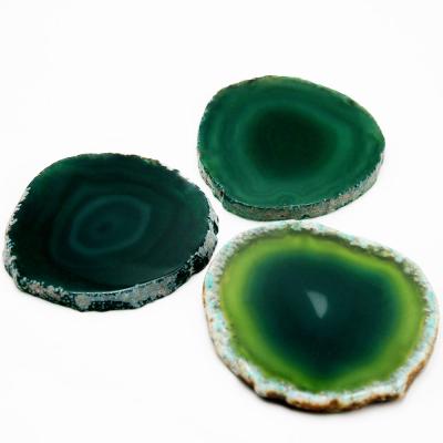 China Viable Creative Handmade Natural Agate Teacup Decoration Raw Stone Coaster Gift for sale