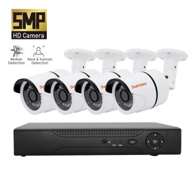 China Outdoor motion detection 4 channel analog dvr kit complete security surveillance system ahd 4ch camera set 5 in 1 hd 5mp cctv camera with dvr for sale