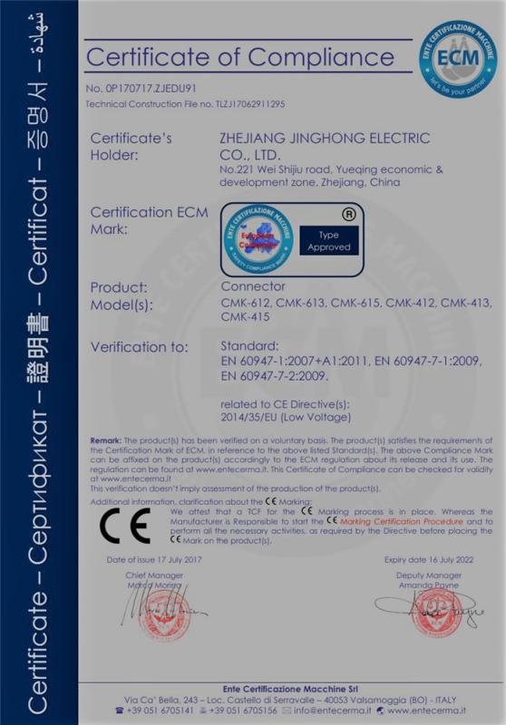 CE - Zhejiang Jinghong Electric Co., Ltd.