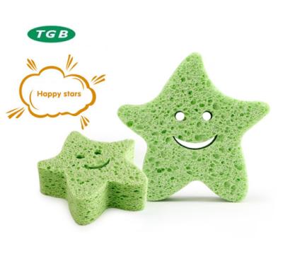 China Custom Eco-Environmental Baby Shower Eco-Environmental Shape Cartoon Animal Natural Soft Cellulose Rich Bubble Kids Bath Sponge for sale