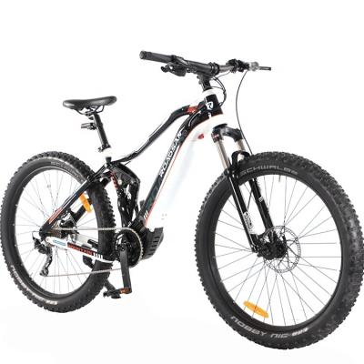 China Full Suspension Aluminum Alloy Mountain Bike Electric Mountain Bike Mid Mount Electric Mountain Bike for sale