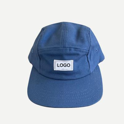 China JOINT Plain 5 Panel Camp Hats Hot Selling Custom Hats With Woven Label Unisex for sale