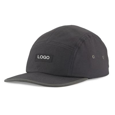 China High Quality Custom 5 Panel Sports Hat Snapback Cotton Unstructured Black Hat COMMON for sale