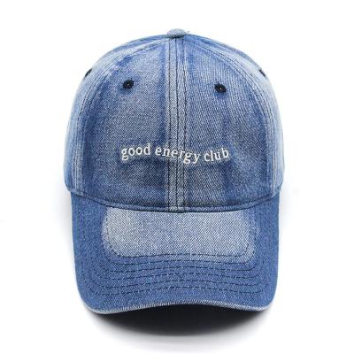 China Custom Embroidery Logo Distressed Sport Cap Factory Price Denim COMMON Wholesale Dad Hats for sale