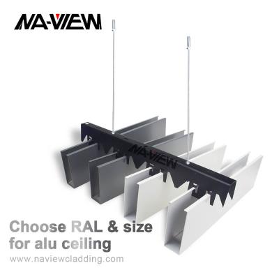 China Artistic Interior Metal Slat Ceilings Aluminum Linear Decorative Ceilings Baffle Systems Detail for sale