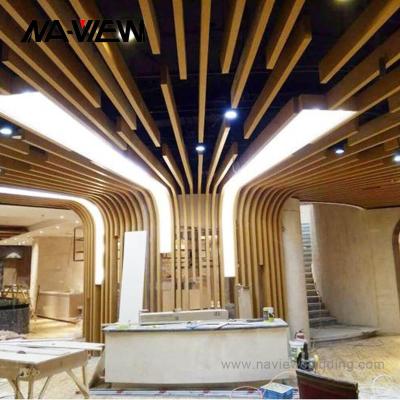 China Artistic Ceilings Modern Design Decorative Metal Strip Partition Wall Suspended Aluminum Ceiling for sale