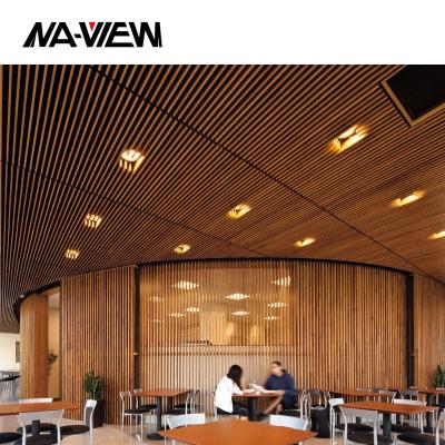 China Artistic Decorative Stretch Ceilings 3d Metal Panel Aluminum Strip Suspended False Stretch Ceiling Tiles for sale