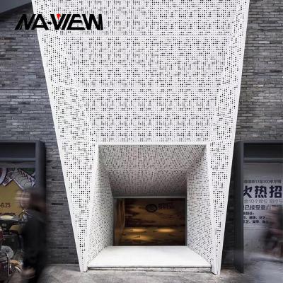 China Interior CNC Laser Cut Aluminum Perforated Panel Metal Wall Cladding Facade Panel for sale