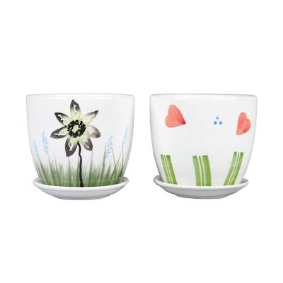 China 6pcs/box Minimalist Simple Design Cement Flower Pot Modern Garden Decor Flower Pot for sale