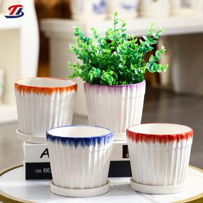 China OEM Minimalist Pottery Pots Ceramic Chinese Succulent Planter Ceramic Flower Planter for sale