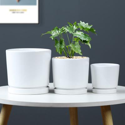 China Modern Minimalist OEM Garden Supplies Manufacturer Indoor Garden Home Decor Bluk Flower Pots Planter Pot Ceramic White Modern Wholesale for sale