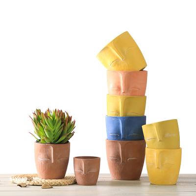 China OEM Small Flower Pot Indoor Single Face Solid Color Flowerpot Contemporary Home Decoration for sale