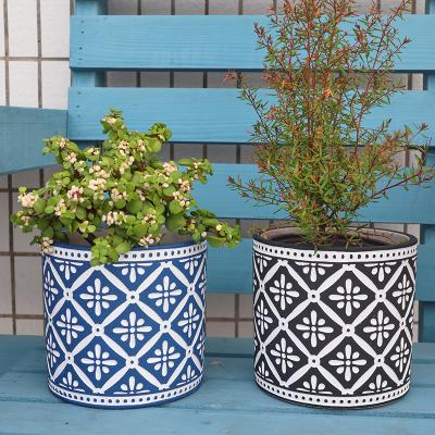 China New OEM blue and white flower pot flower pot contemporary Chinese ceramic garden blue and white ceramic concrete pot for factory for sale