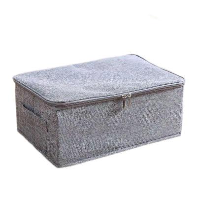 China Fashion Home Storage And Finishing , Multiple Capacity Collapsible Fabric Storage Box With Lid for sale