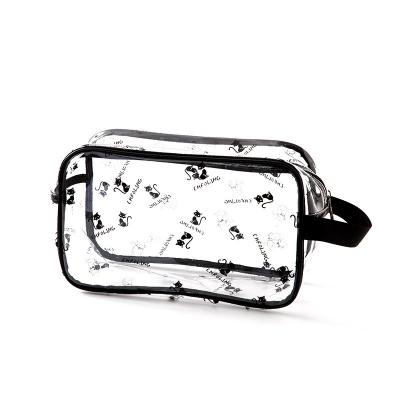 China New Fashion Cartoon PVC Cosmetic Bag Transparent Cute Portable Waterproof Toiletry Bag Large Capacity Cosmetic Bag For Women for sale