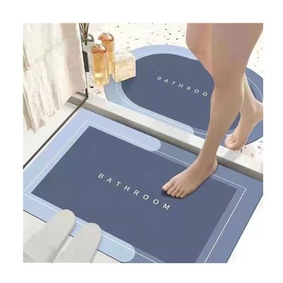 China Sustainable Hot Design Super Absorbent Mat Non Slip Diatom Mud Bath Mat for sale