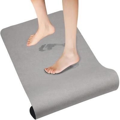 China Diatomite Viable Soft Earth Bath Mats Quick Drying Shower Mats Large and Slim Water Absorbent Non-slip Diatomaceous Mud Bathroom Mat for sale