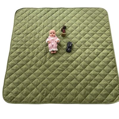 China New Sale 100% Cotton Educational Organic Baby Solid Color Round Toy Play Mat French for sale