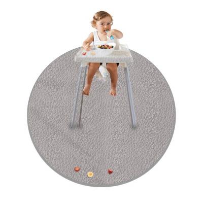 China Supple stain-resistant slip-resistant and easy to clean vinyl leather highchair mat to protect your floors from mealtime and playtime messes for sale