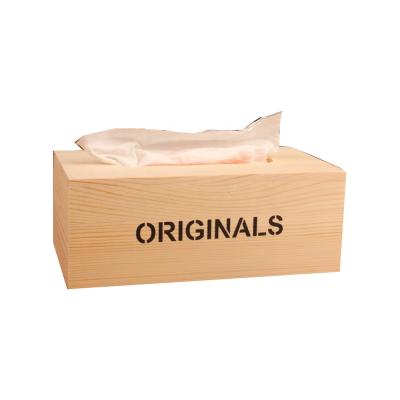 China Minimalist Natural Wood Facial Napkin Facial Hotel Bar Tissue Box Home Car Tissue Box for sale