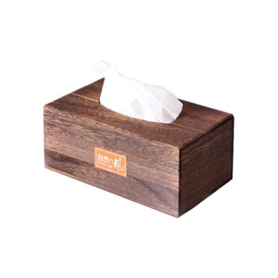 China Rustic Retro Bathroom and Office Tissue Box Lid, Rectangular Wooden Tissue Box Holder for sale