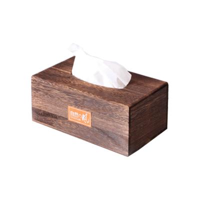 China Minimalist distressed white washed wooden box bar tissue napkin table box for sale