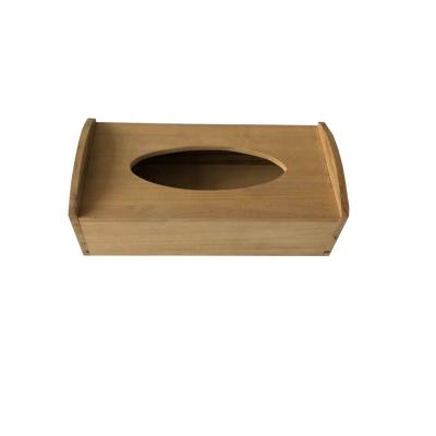 China Minimalist Unfinished Wood Tissue Box Holder With Slide Lid for sale