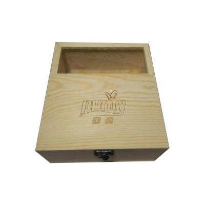 China Wooden Lid Unfinished Plexiglass Trinket Box Flower Gift Pine Wooden Box for sale