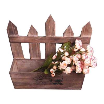 China American Quantity Eco-friendly Wall Decoration Box Antique Balcony Fence Style Wooden Flower Planter Box for sale