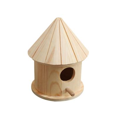 China Small Mini Wooden Bird House Round Outerdoor Viable Tower Superior Wooden Bird Cage for sale