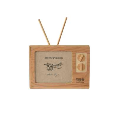 China Retro Handmade Decoration Gift Box Old Fashion TV Model Gift Memory Wooden Photo Box for sale