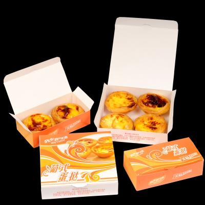 China Disposable Eco-friendly Thickened Egg Tarts Packing Box 2 Pcs 4 Pcs In Household Egg Tarts Packing Box for sale