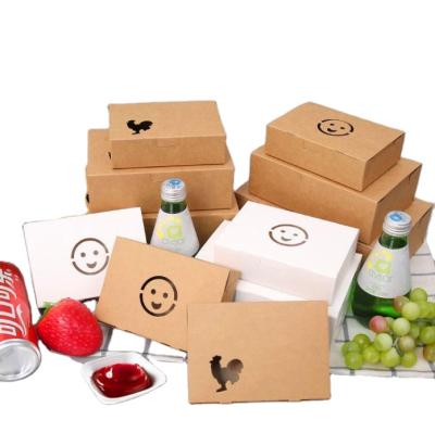 China Recyclable Disposable Custom Printed Kraft Paper Lunch Food Box For Food for sale