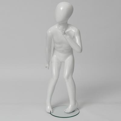 China Kids Maternity Mannequin With Egg Head In Gloss White With Round Glass Base And Foot&calf Fittings for sale