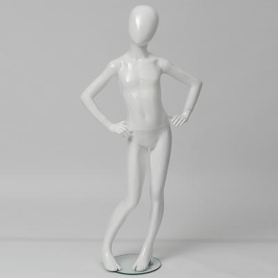 China Movable Kids Maternity Mannequin in Gloss White with Abstract Head for sale