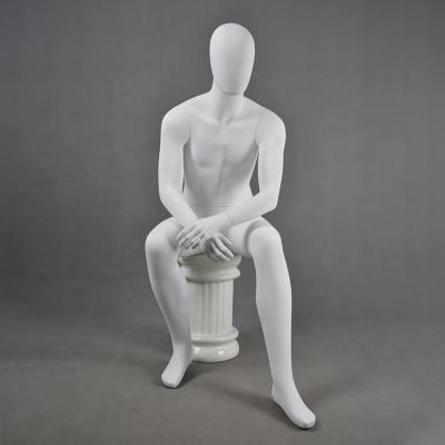 China Fiberglass Male Mannequin Sitting Resting In White for sale