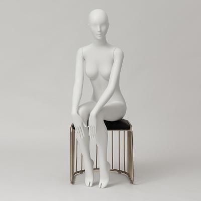 China Female abstract maternity mannequin in matte white with eyelash for sale