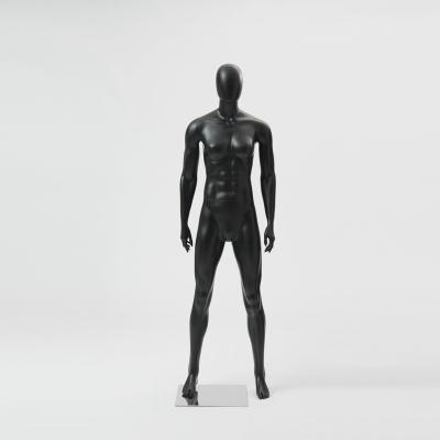 China Maternity male athletic mannequin in matte black with square metal base and foot&calf fittings for sale