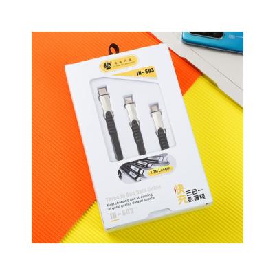 China Mobile phone Three-in-one 1200MM/2.4A Android interface/IOS interface/TYPE-C interface data cable for sale