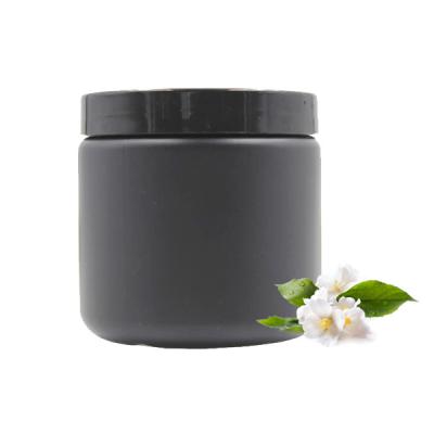 China 500ml 16oz Matte Black Hdpe Plastic Lotion Cosmetic Body Butter Hair Cream Care Pomade Jar for sale