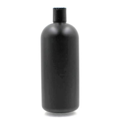 China 100% Virgin Material Boston Round 32 oz 32oz Shampoo Container Empty HDPE Plastic Black Bottle for sale