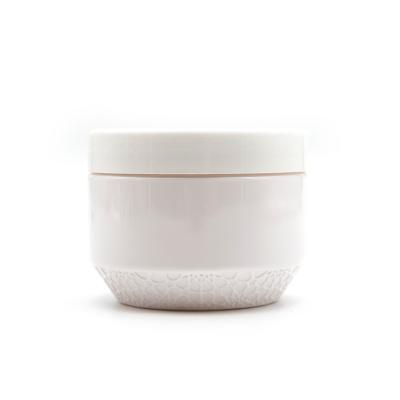 China Cosmetic Customize White Empty Sand Paint Cosmetic Packaging Containers Facial Cream Jars 250ml 8oz Plastic Jars With Lids for sale