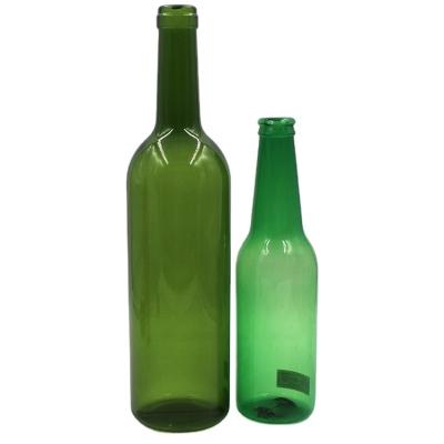 China Plastic Amber Wine Bottle Plastic Bottle Adornment High Quality Custom Made BPA Free PVC Green Neck Long for sale