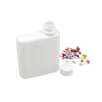 China 100% Virgin Material HDPE 280g Square Empty Flat Medicine Plastic Pill Bottle For Capsule for sale