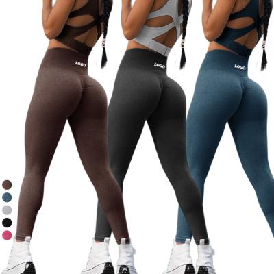 China 2021 fashion women breathable custom logo yoga butt leggings crack! crack! high waisted seamless workout leggings for sale