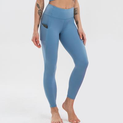 China New style high waisted workout leggings antibacterial butt crack! crack! yoga pants gaiters with pockets for sale