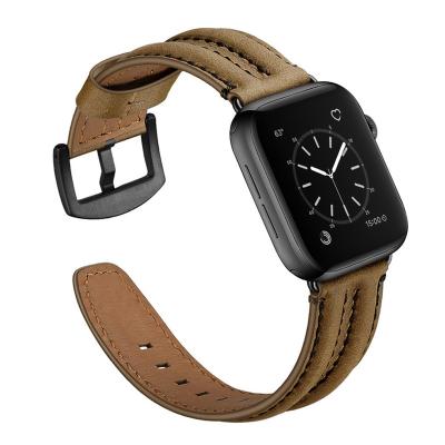 China High Quality 22mm Leather Leather Apple Watch Bands Dual Material Apple Keel Strap for sale