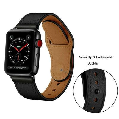 China Leather for apple screw watch bands leather material applicable to apple watch size 38-44mm for sale