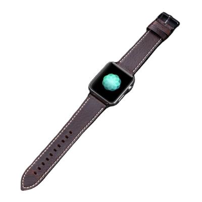 China Wholesale Customizable Colors Ring Oil Wax Leather Charm Simple Watch Band From Casual Manufacturer for sale