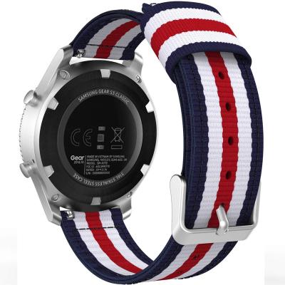 China Fabric Fashion Sports Nylon Canvas Strap Suitable For Samsung Gear S3 Smart Watch Strap for sale